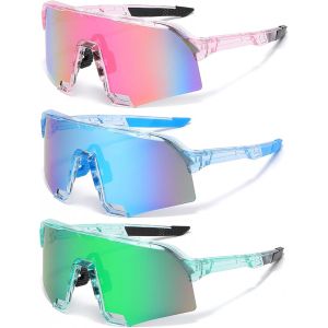 Lot De 3 Lunettes De Soleil De Sport Polaris&eacute;es - Lunettes De V&eacute;lo Rapides - Coupe-Vent - Protection Uv400 - Pour Homme Et Femme - Activit&eacute;s De Plein Air Comme Le Cyclisme Et La P&ecirc;che[Z2275] - Neuf