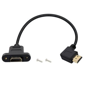 KALANKA-Câble d'extension HDMI avec Panneau de Montage 4K 60Hz Câble HDMI Mâle vers Femelle à 90 Degrés 10GbpsTransmission Haute VitessePour Lecteur Blu Ray, TV 3D (Incurvé vers Droite, 0.5 m) - Neuf