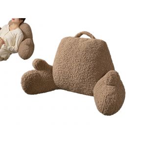 Coussin de lecture avec dossier et accoudoirs - Couleur caf&eacute; - Neuf