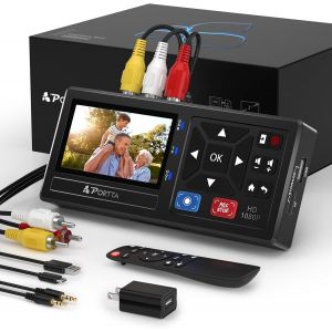 VornixorSarlshop-Convertisseur VHS vers Num&eacute;rique, Numerisation Cassette Video avec t&eacute;l&eacute;commande, RCA to HDMI Converter Compatible avec VHS, VCR, DVR, DVD, Hi8, Mini DV, Cassette Tape, Gaming Console - Neuf