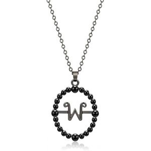 Kal-1 Pcs Collier "W" Wednesday Cosplay Accessoire Addams Collier Unisex Fans Symbole W Pendentif Pour Homme Et Femme Collier Gothic Lolita D&eacute;coration Halloween - Neuf