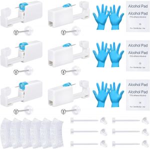 Kal-Kit Piercing Boucles D'oreille Acier Inoxydable Pour Oreilles Tragus, Conque, Hélix, Cartilage, Clous D'oreilles Intégrés, Pistolet De Perçage Automatique Et Indolore Jetable - Neuf