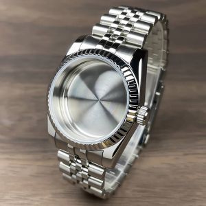 Bo&icirc;tier De Montre Nh35 &Agrave; Lunette Cannel&eacute;e 36mm/39mm,Pour Sk Dj,Pi&egrave;ce De Rechange,Verre Saphir,Acier Inoxydable,Adapt&eacute; Au Mouvement Nh35 Nh36.36mm Bezel Wmsj. - Neuf