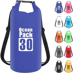 Kalanka-30l Sac Étanche Polyvalent, 2l/5l/10l/15l/20l/30l Bleu Waterproof Dry Bag Avec Longue Bandoulière Réglable Sac À Dos Confort Imperméable Pour Bateau/Kayak/Pêche/Rafting/Natation/Camping/Snowb - Neuf
