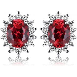 Kal-Diana Princesse Kate Middleton Boucles D'oreilles Clous Naturelle Améthyste Péridot Grenat Citrine Topaze Femme, Argent 925/ Plaqué Or Rose/Or Jaune, Vintage Ensemble De Bijoux Cadeau - Neuf