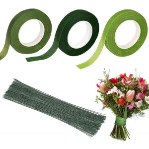 MEVRONISSHOP-3 Rouleau Floratape Fleuriste (27m/Rouleau)&iquest;100 Tige Fleur Artificielle,pour Bouquets de Fleurs Travaux Manuels Floraux - Neuf