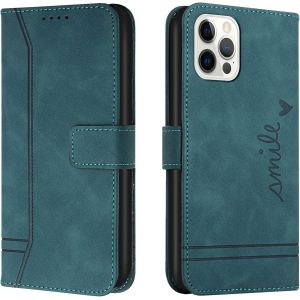 Kal-Coque Pour Iphone 15, Coque Iphone 15, Protection Portefeuille Etui À Rabat Housse Premium En Cuir Pu Avec Antichoc Tpu Fermoir Magnétique Flip Pochette Housse Iphone 15 (6,1 Pouces) (Vert) - Neuf