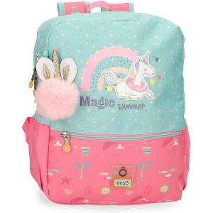 ChenQuanSarl-Magic Sac &Agrave; Dos D'&Eacute;t&eacute; Pour Enfants, Sac &Agrave; Dos D'&Eacute;cole, En Polyester, Doubles Roulettes Multidirectionnelles, Plusieurs Utilisations, Rose Et Bleu - Neuf