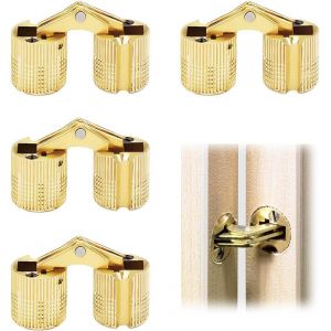 4Pcs Charni&egrave;res Invisibles en laiton Angle D'ouverture 180&deg; en Cuivre Baril en Laiton Cylindrique Charni&egrave;re en Cuivre Cach&eacute; Charni&egrave;res de Meubles pour DIY Bo&icirc;te &Agrave; Bijoux Main Artisanat (10mm) - Neuf