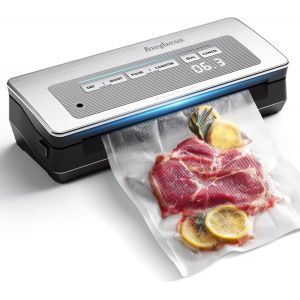 Mevronisshop-Machine &Agrave; Emballer Sous Vide, 90kpa, 100w, &Eacute;tanch&eacute;it&eacute; Large Puissante, Stockage Des Aliments, Coupe-Papier, Rangement Des Sacs, Affichage Num&eacute;rique Du Compte &Agrave; Rebours (Argent) - Neuf