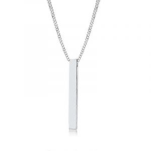 Colliers De Barre Verticale 3d Pour Hommes Superposition En Acier Inoxydable Pendentif G&eacute;om&eacute;trique En Couches Corde De Bl&eacute; Cha&icirc;ne Cubaine Collier Gar&ccedil;on Pull Cha&icirc;ne Accessoires - Neuf