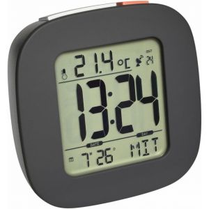 R&eacute;veil Digitale, 60.2542.54, avec temp&eacute;rature, Jour de la Semaine et Date, avec Horloge Radio-pilot&eacute;e et fuseaux horaires, Anthracite - Neuf