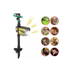 Arroseur solaire &agrave; d&eacute;tecteur de mouvement pour repousser les animaux dans le jardin - cerfs, chats, &eacute;cureuils - Neuf