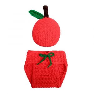 Vente En Liquidation Nouveau-N&eacute; B&eacute;b&eacute; Pomme Tricot Crochet V&ecirc;tements Costume Photo Photographie Accessoires Tenue - Neuf