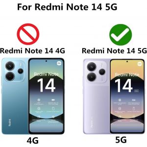 TIANYI-Coque pour Xiaomi Redmi Note 14 5G (Pas pour 4G), Etui Coque avec 2 Verre Tremp&eacute; Porte Carte Clapet &agrave; Rabat Portefeuille Cuir Case Housse Protection Cover &Eacute;tui pour Redmi Note 14 5G,Jaune - Neuf