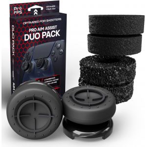 Manette PS5 / Manette PS4 Accessoire Gaming - Pack Duo Noir de 4X Precision Rings & 2X Mixed Thumbstick - Accessoire PS5 pour Assistance de Vis&eacute;e et Aimbot - PS4 & PlayStation 5 - Neuf