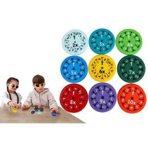 Lot de 9 toupies math&eacute;matiques &agrave; manipuler, jouet &eacute;ducatif pour d&eacute;velopper les comp&eacute;tences en multiplication et division - Neuf