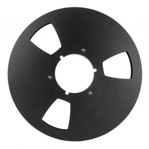 Bobine de ruban adhesif 10 pouces 1/4 pouce, bobine ouverte, 3 trous de resistance au vent, bobine de ruban vide pour enregistrement, noir - Neuf