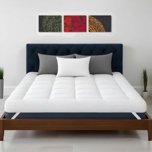 Ulteronixshop-Cozy Aura Surmatelas matelass&eacute; ultra doux pour lit super king size (180 &times; 200 cm) - 4 pouces/10 cm d'&eacute;paisseur avec sangles &eacute;lastiques, microfibre hypoallerg&eacute;nique et respirante pour pl - Neuf