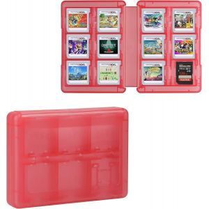 Kal-Boite Rangement Cartes De Jeux Compatible Avec Nintendo 3ds - Étui Cartouches Jeu Vidéo Avec 28 Compartiments - Rose Ancien - Neuf
