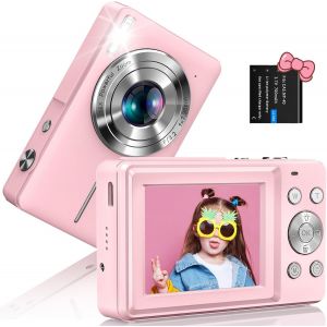 LETNERNY-Appareil Photo Numérique 1080P 44Mp Caméra Compacte Avec 16X Zooms Numériques Led Lumière Stabilisation D'Image Mini Caméra Selfie Rechargeable Appareil Photo Numérique Pour Enfant Jeune Déb - Neuf