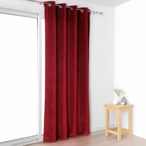 Rideau Effet Velours Velout&eacute; Uni - Neuf