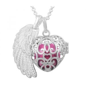 Bola De Grossesse Double Pendentif Aile D'ange Et Cage C?Ur - Neuf