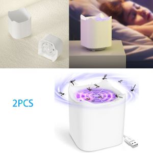 Lot De 2 Lampes Anti-Moustiques, Piège À Mouches D'extérieur, Tue-Mouches D'intérieur, Lampe Électrique Portable Anti-Mouches Usb, Tue-Mouches Uv Pour La Maison, Le Camping Et Le Jardin - Neuf