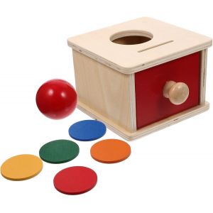 ChenQuanSarl-Montessori - Jouet En Bois 2 En 1 - Boîte À Pièces Montessori - Avec Tiroir - Pour Nourrissons Et Tout-Petits - Neuf