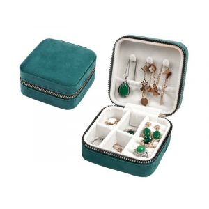 Mini-Bo&icirc;te &Agrave; Bijoux En Velours Pour Voyage - Bleu - Neuf