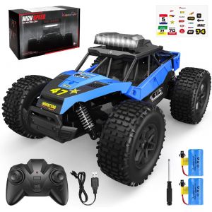 Voiture Telecommandé Enfant,1:20 Voiture Telecommandé Tout Terrain Avec Lumières,2 Batterie Rechargeable 50 Min Play,Car Rc Diy Radiocommandée Truck Jouet Cadeau Garcon Fille - Neuf