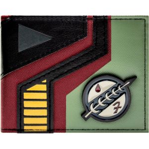 Star Wars Boba Fett Mandalorien Chasseur De Primes Portefeuille Bi-Fold Porte-Id & Porte-Cartes, Vert - Neuf