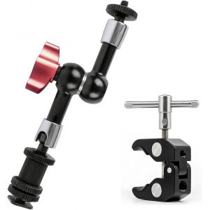 Bras Magique de Pince de Montage pour cam&eacute;ra, Adaptateur de Position de Friction de Joint r&eacute;glable, Super Pince avec Trous filet&eacute;s de 1/4"" et 3/8"", adapt&eacute; pour cam&eacute;ra, Moniteur (7 Pouces) - Neuf