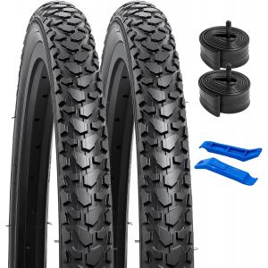 Subzonal-Yunscm 2-Pcs 20 Pouces V&eacute;lo Pneus 20x1.75/47-406 And 20 Pouces V&eacute;lo Chambre &Agrave; Air Schrader Valve Compatible With Montagne V&eacute;lo 20x1.75 20x1.75 Bike Pneus And Chambre &Agrave; Air (Y-672) - Neuf