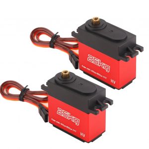 Lot De 2 Servomoteurs Rc Etanches 25 Kg, Haute Torsion A 270 Degres, Avec Bras Servo En Metal 25t Pour Voiture, Robot Et Bateau Rc 1/10/1/12 - Neuf