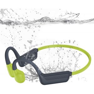 BLAZEFLUX-Ecouteurs de natation conduction osseuse IP68 etanche Bluetooth 5.4 avec memoire MP3 32 Go pour sport turquoise - Neuf