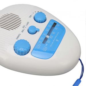 Radio de douche AM FM Radio de salle de bain ABS portable étanche Haut-parleur intégré Radio de douche à piles - Neuf