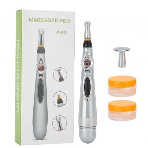 Stylo d'acupuncture electronique 3 en 1, soulagement de la douleur, stylo energetique meridien, outil de massage portable - Neuf