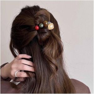 Kal-Pinces &Agrave; Cheveux En Acrylique Brun Pinces &Agrave; Cheveux En R&eacute;sine Pinces &Agrave; Cheveux En R&eacute;sine &Eacute;pingle &Agrave; Cheveux Style Fran&ccedil;ais Barrette &Agrave; Cheveux Torsad&eacute;e Accessoires D&eacute;coratifs Pour Cheveux(Marron) - Neuf