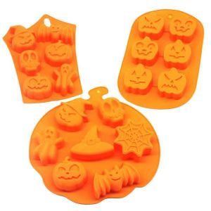 Ensemble De Moule De Cuisson 3 Pièces En Silicone Halloween Ghost Pumpkin - Neuf