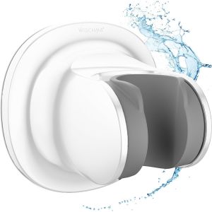 Support de pommeau de douche - Sans per&ccedil;age - Blanc - Support pour pommeau de douche - Support mural pour tuyau de douche standard - Tuyau de douche - Accessoires de salle de bain - Neuf