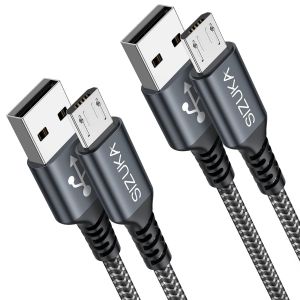 C&acirc;ble Micro Usb [2M/Lot De 2] Chargeur Micro Usb 3A Charge Rapide,Nylon Tress&eacute; Chargeur Pour Android Samsung Galaxy S7 S6 Edge J7 J5 J3, Redmi Note 5, Wiko, Huawei, Sony, Lg, Kindl[CAB9160137] - Neuf