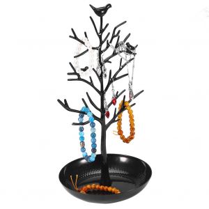 Presentoir A Boucles D'oreilles En Metal, Organisateur De Colliers, Porte-Bijoux, Presentoir D'ornements, Support D'arbre (Noir) - Neuf