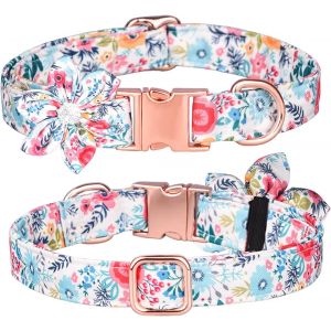 Eryi-Collier Pour Chien Avec Strass U2013 Motif Floral, Mignon Avec Fleur Amovible Pour Chiots, Taille S, Blanc - Neuf