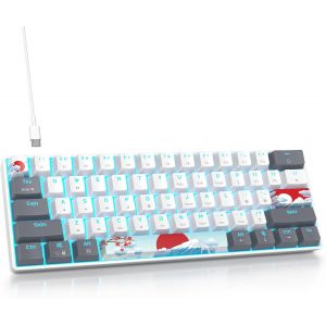 60% Clavier Gamer Mecanique Pour Pc, Clavier Gaming 60 Pourcent Américain Qwerty Filaire Rgb Rétro-Éclairé ¿Compact 61 Touches Anti-Ghosting Pour Gamer, Pc/Mac - Neuf