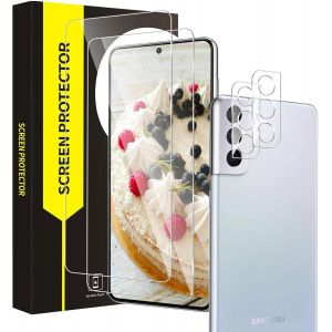 Kal-Lot De 2 + 2 Films De Protection D'écran En Verre Blindé Pour Samsung Galaxy S21 Fe 5g, Couverture 2,5d, Dureté 9h, Pas De Bulles, Verre De Protection D'écran Tactile Sensible, 0,33 Mm Ultra - Neuf
