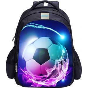 Sac à dos de football pour garçons,sac à dos imprimé football,sac d'école cool[T539] - Neuf