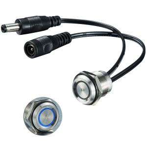 Commutateur tactile non sensible fonction mémoire commutateur de Dimmer sans étape DC12V à 24V LED bleue pour trou de montage de 19 mm 3/4 de pouce (argent Dimming non polaire,19mm 1 paquet) - Neuf