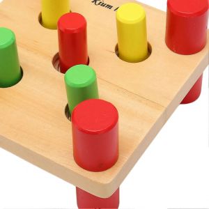 Jouet de martelage en bois, banc de martelage interactif, s&ucirc;r et durable, avec maillet, pour enfants et familles - Neuf