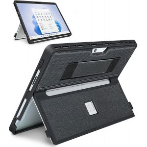Coque pour Microsoft Surface Pro 11/Surface Pro 10/Surface Pro 9/Surface Pro 8 13"", avec Housse de Support, dragonne, &eacute;tui Robuste Tout-en-Un Compatible avec Les claviers Type Cover - Noir - Neuf